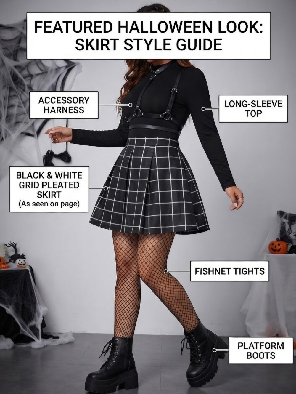 Halloween Black Pleated Mini Skirt Spiderman Theme Grid Pattern Size 2 To 4